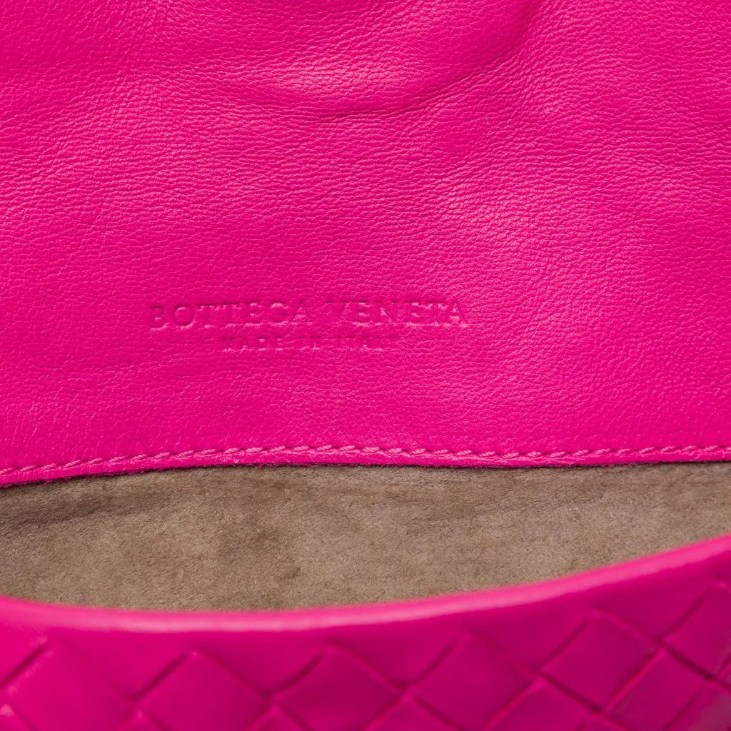 Bottega Veneta Mini Nappa Intrecciato Turn Lock Crossbody Pink Leather Very good - Box View
