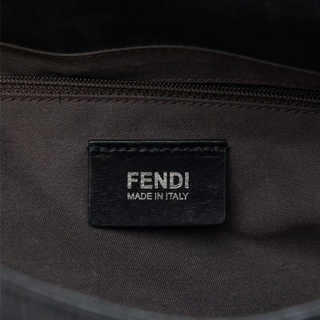 Fendi Zucca Spalmati Flap Crossbody Black Canvas Very good - Box View