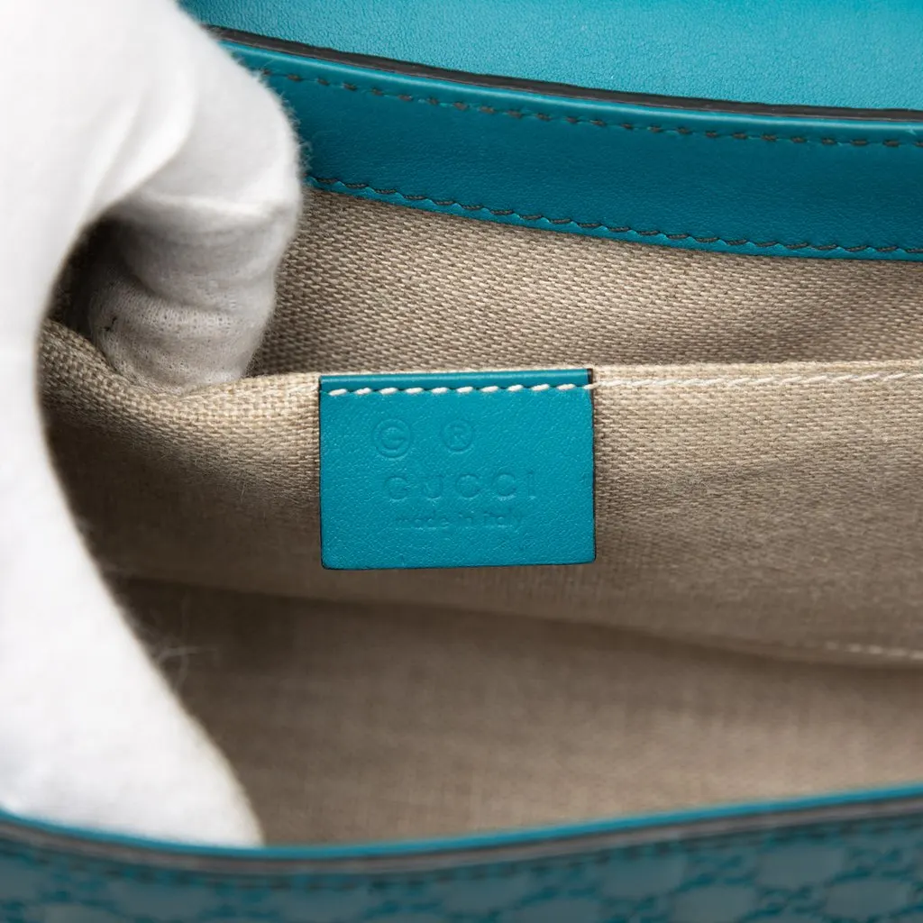 Gucci Medium Microguccissima Emily Shoulder Bag Blue Leather Very good - Box View