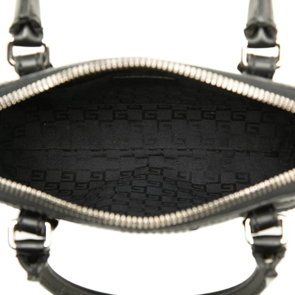 Gucci Canvas Reins Handbag Black Canvas Good - Model View