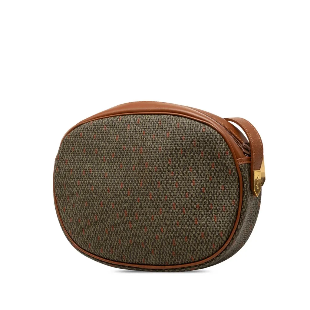 Saint Laurent Coated Canvas Crossbody Brown Very good - Back View
