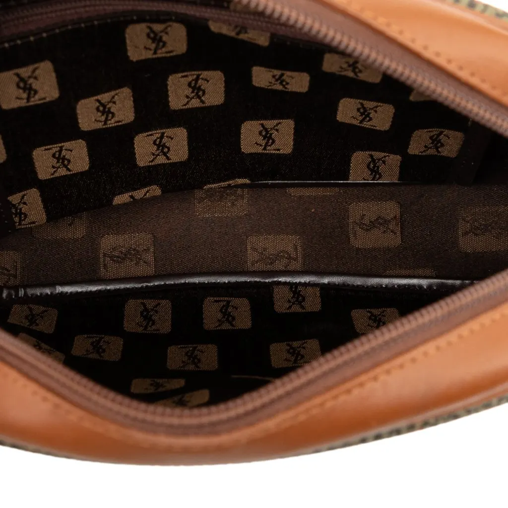 Saint Laurent Coated Canvas Crossbody Brown Very good - Model View