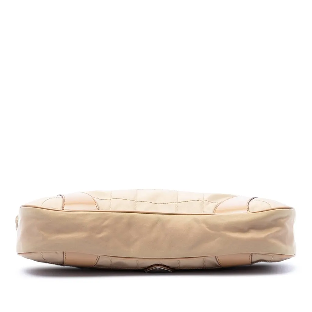 Prada Vitello Drive Trimmed Tessuto Shoulder Bag Beige Polyamide Good - Inside View