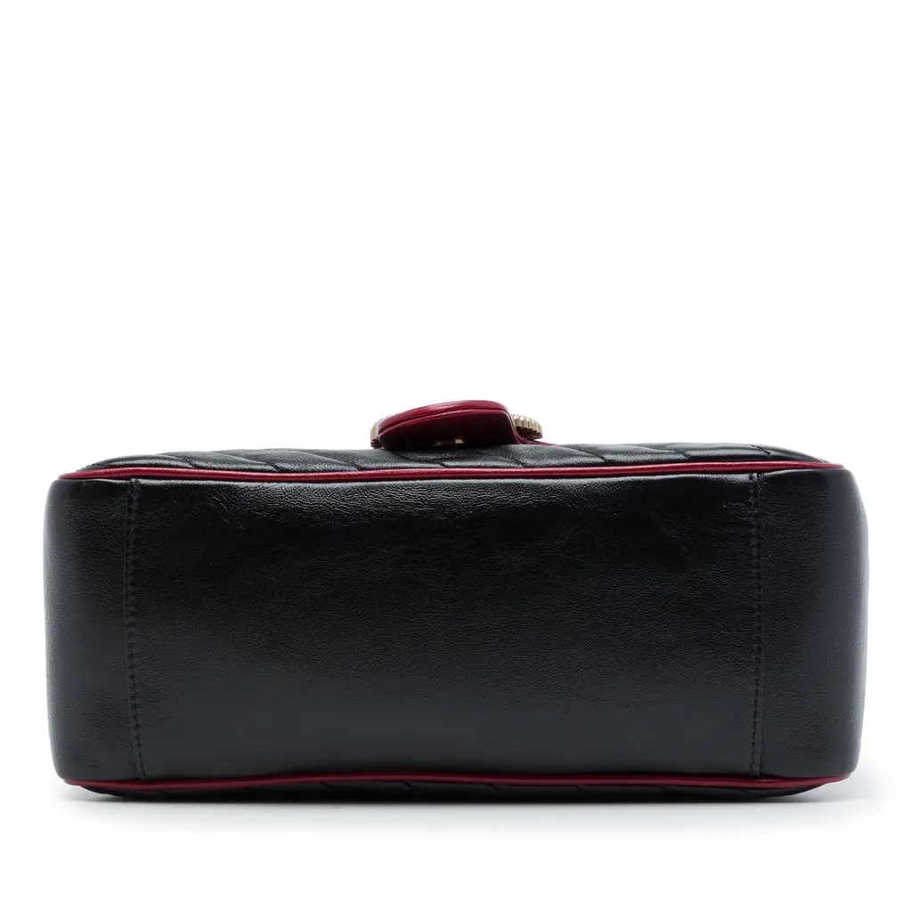 Gucci Small GG Marmont Matelasse Leather Torchon Top Handle Bag Black Leather Very good - Inside View