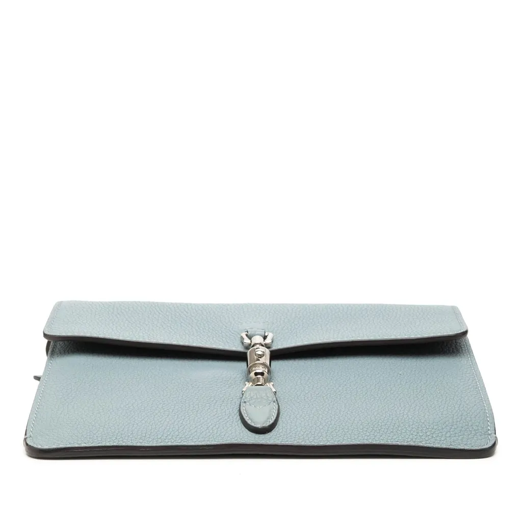 Gucci Calfskin Soft Jackie Convertible Crossbody Blue Leather Very good - Inside View