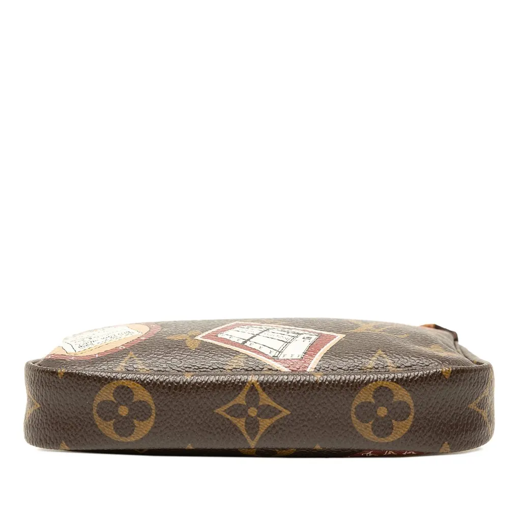Louis Vuitton Monogram Trunks and Bags Patch Mini Pochette Accessoires Brown Canvas Very good - Inside View