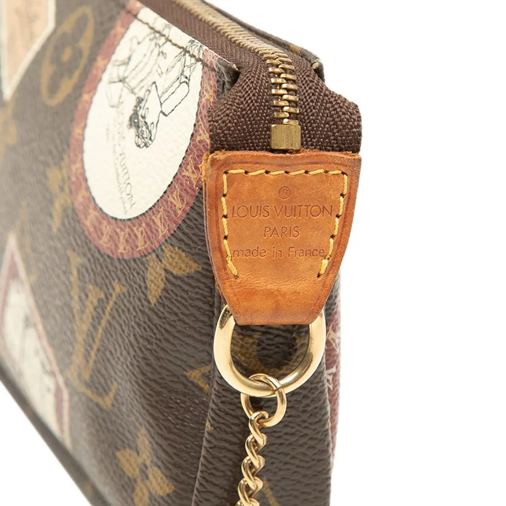 Louis Vuitton Monogram Trunks and Bags Patch Mini Pochette Accessoires Brown Canvas Very good - Box View