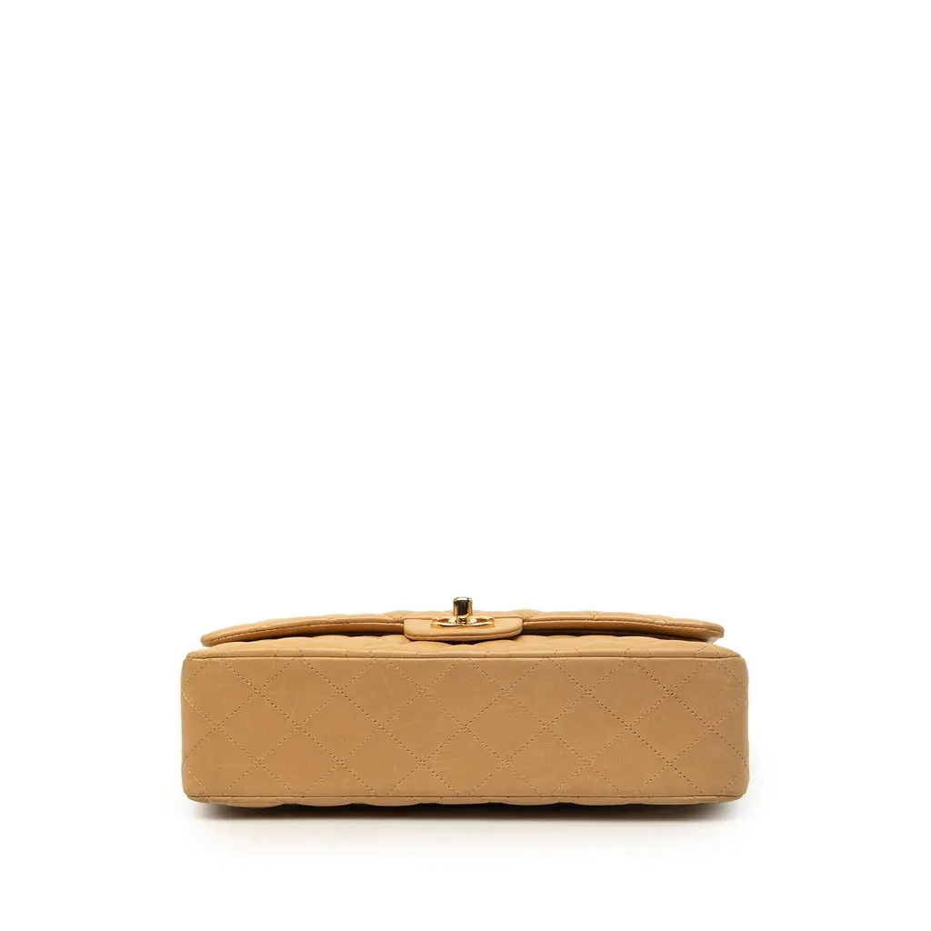 Chanel Medium Classic Lambskin Double Flap Beige Leather Very good - Inside View