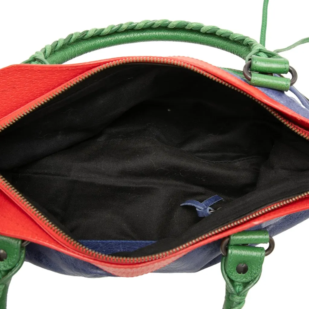 Balenciaga Multicolor Lambskin Motocross Classic First Satchel Purple Leather Very good - Model View