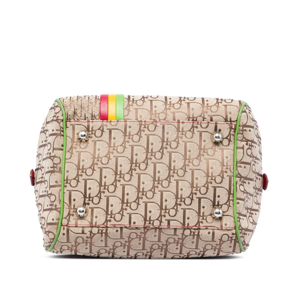 Dior Diorissimo Trotter Canvas Rasta Handbag Beige Good - Inside View