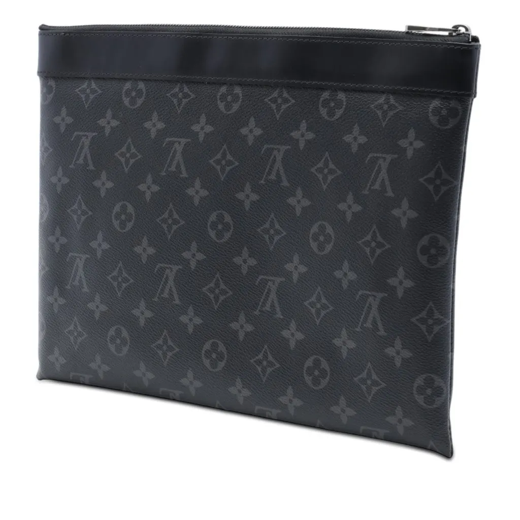 Louis Vuitton Monogram Eclipse Discovery Pochette GM Black Very good - Back View