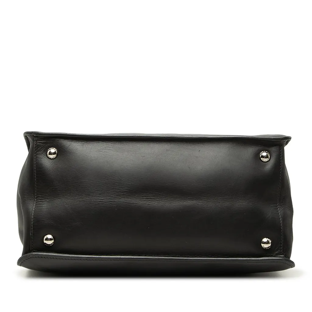 Prada City Calf Twin Pocket Satchel Black Leather Very good - Inside View