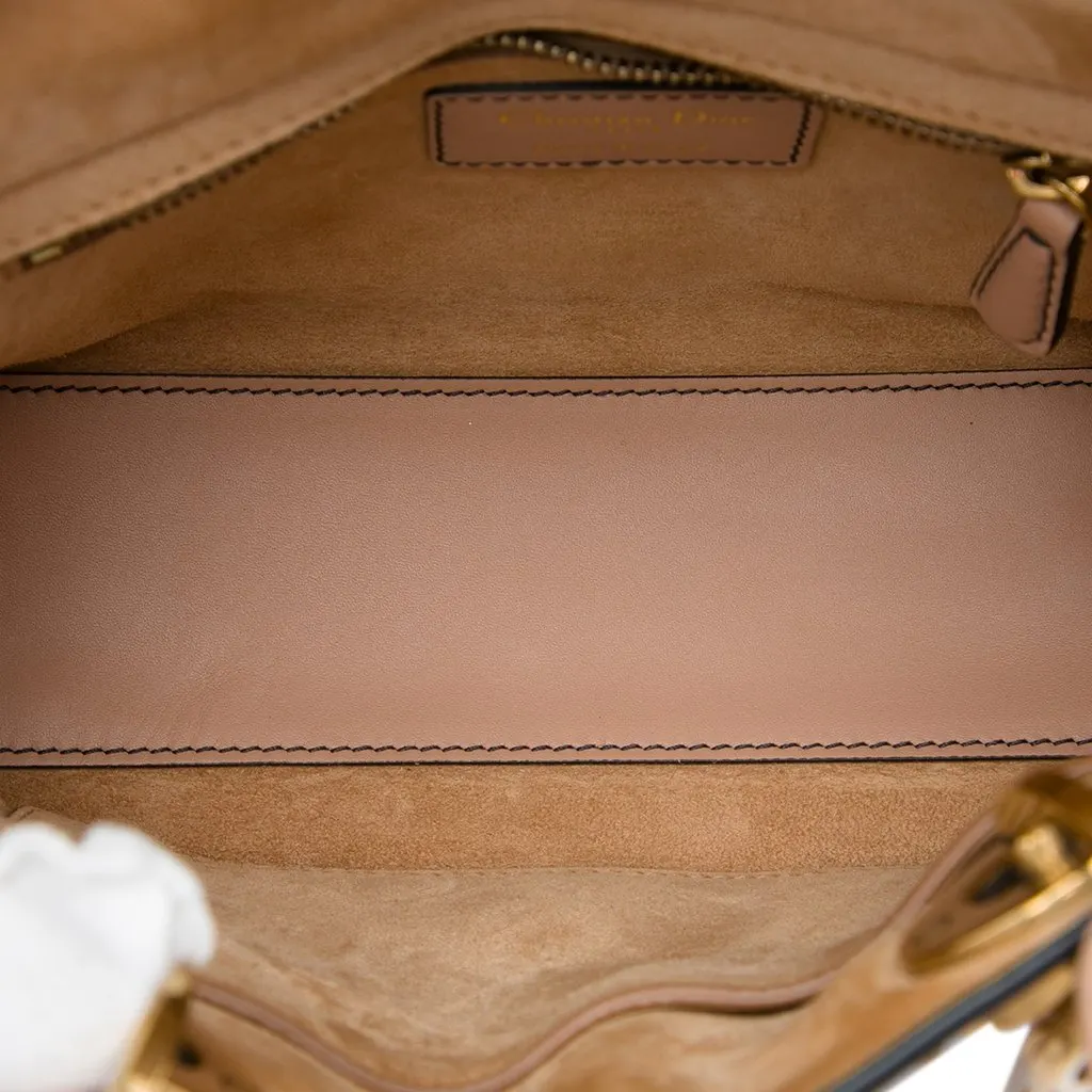 Dior Small Lambskin Cannage Studded Supple Lady Dior Pink Leather Very good - Model View