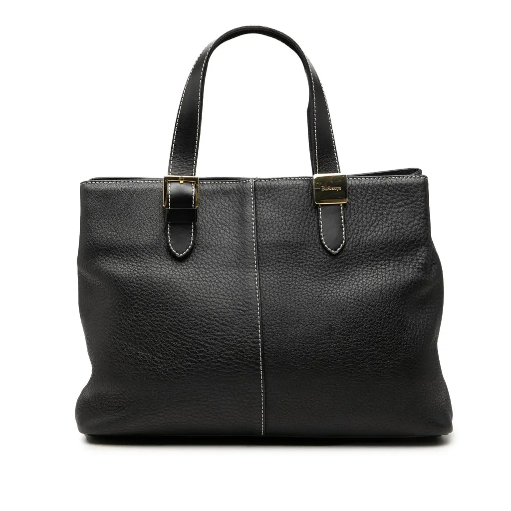 Burberry Leather Tote Black Leather Very good - Front View