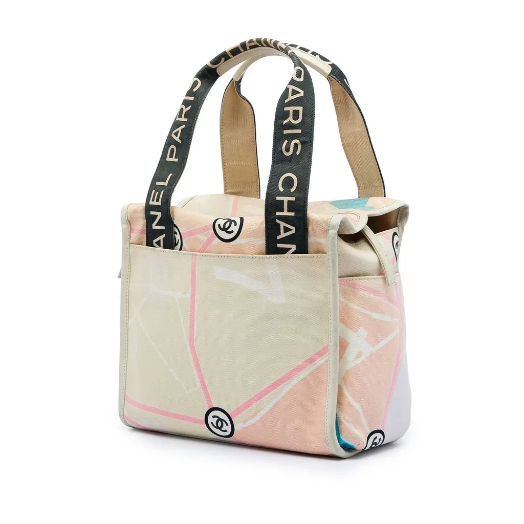Chanel Canvas Eiffel Tower Handbag Beige Very good - Back View