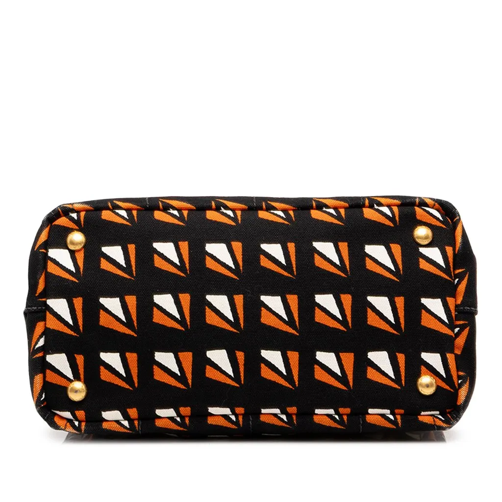 Prada Canapa Canvas Satchel Orange Canvas Good - Inside View