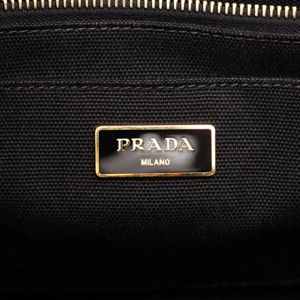 Prada Canapa Canvas Satchel Orange Canvas Good - Box View