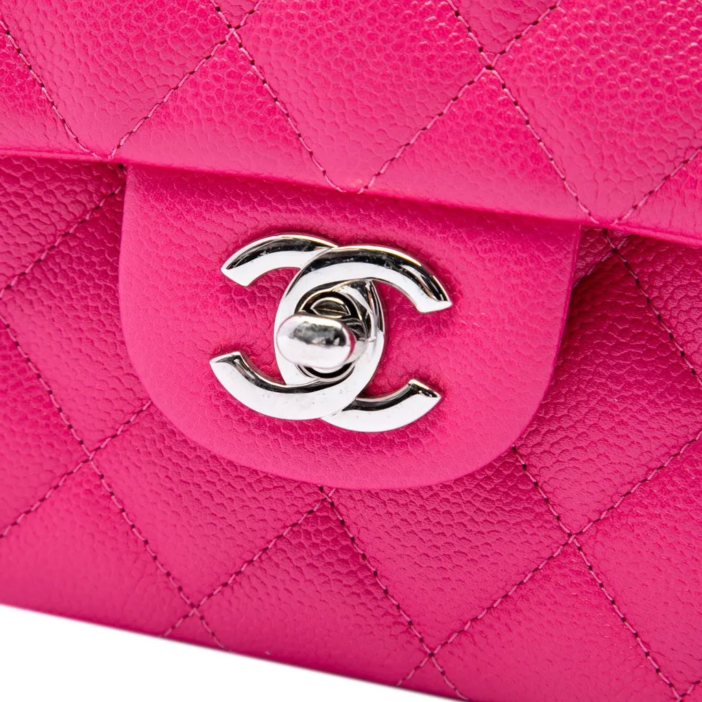Chanel Medium Classic Caviar Double Flap Pink Leather Very good - Box View