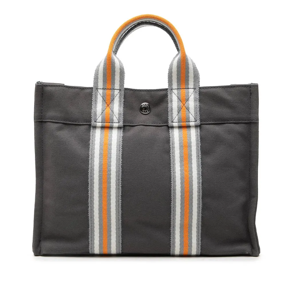 Hermès Canvas Fourre Tout PM Grey Canvas Very good - Front View