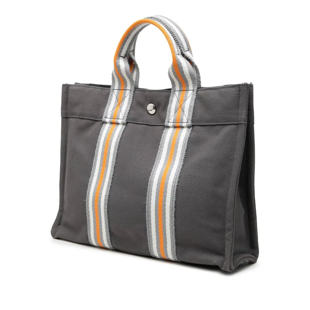 Hermès Canvas Fourre Tout PM Grey Canvas Very good - Back View