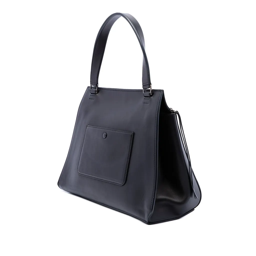Celine Medium Bicolor Leather Edge Handbag Black Leather Very good - Back View