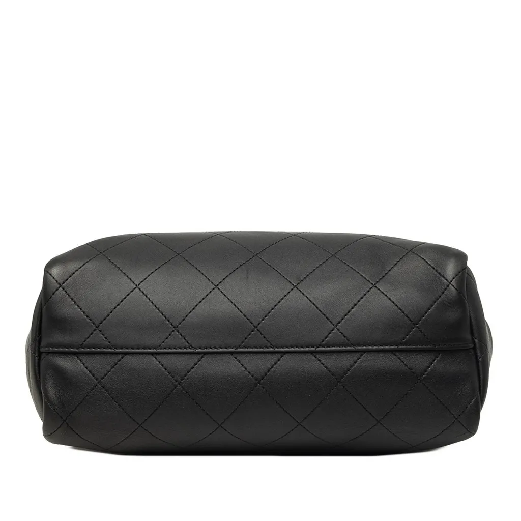 Chanel Medium Stitched Calfskin Lady Coco Shopping Tote Black Leather Very good - Inside View
