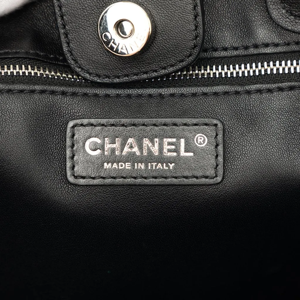 Chanel Medium Stitched Calfskin Lady Coco Shopping Tote Black Leather Very good - Box View