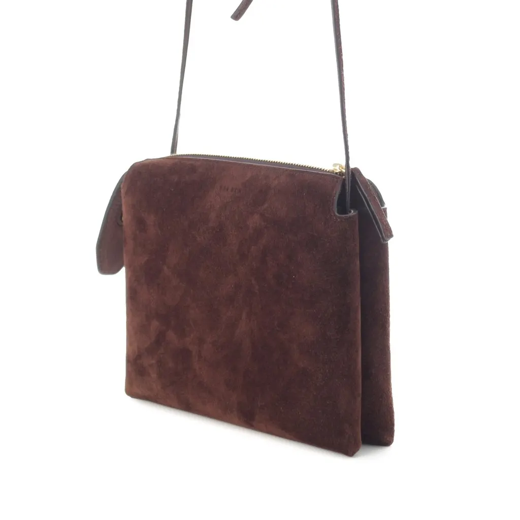 The Row Mini Suede Nu Twin Crossbody Brown Leather Very good - Back View
