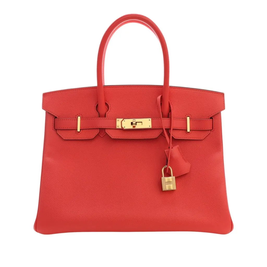 Hermès Epsom Birkin Retourne 30 Red Leather Very good - Front View