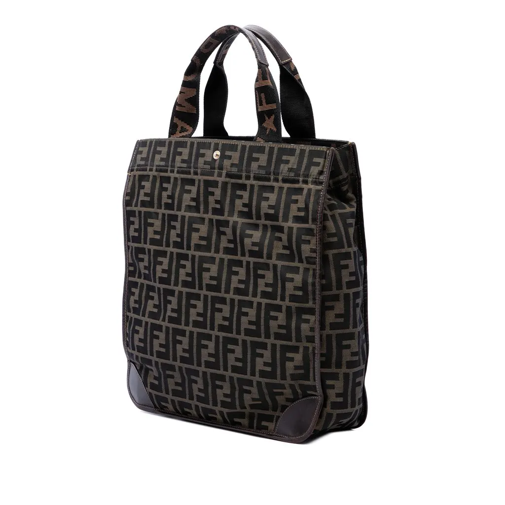 Fendi Zucca Canvas Foldable Tote Brown Canvas Good - Back View