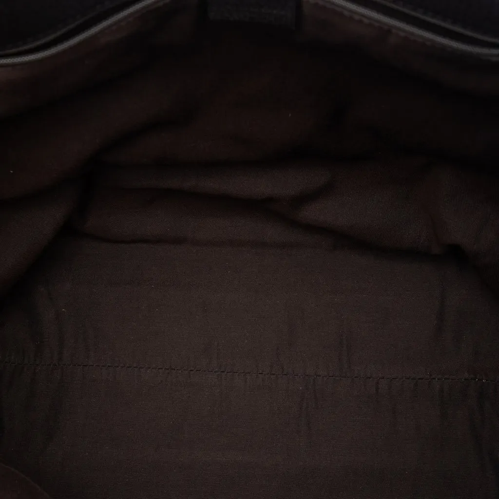 Gucci Large GG Denim Gifford Tote Brown Very good - Model View