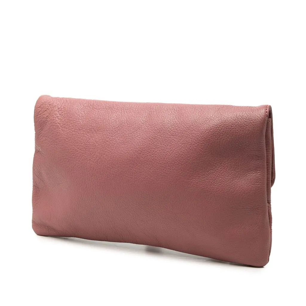 Balenciaga Grained Calfskin Motocross Giant 21 Envelope Clutch Pink Leather Very good - Back View