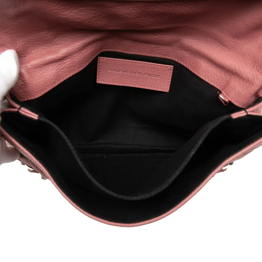 Balenciaga Grained Calfskin Motocross Giant 21 Envelope Clutch Pink Leather Very good - Model View