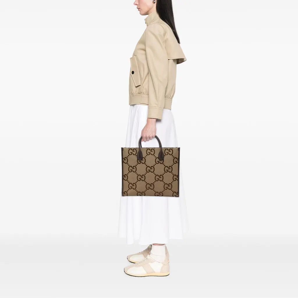Gucci Jumbo GG Canvas Web Tote Beige Canvas Good - Box View