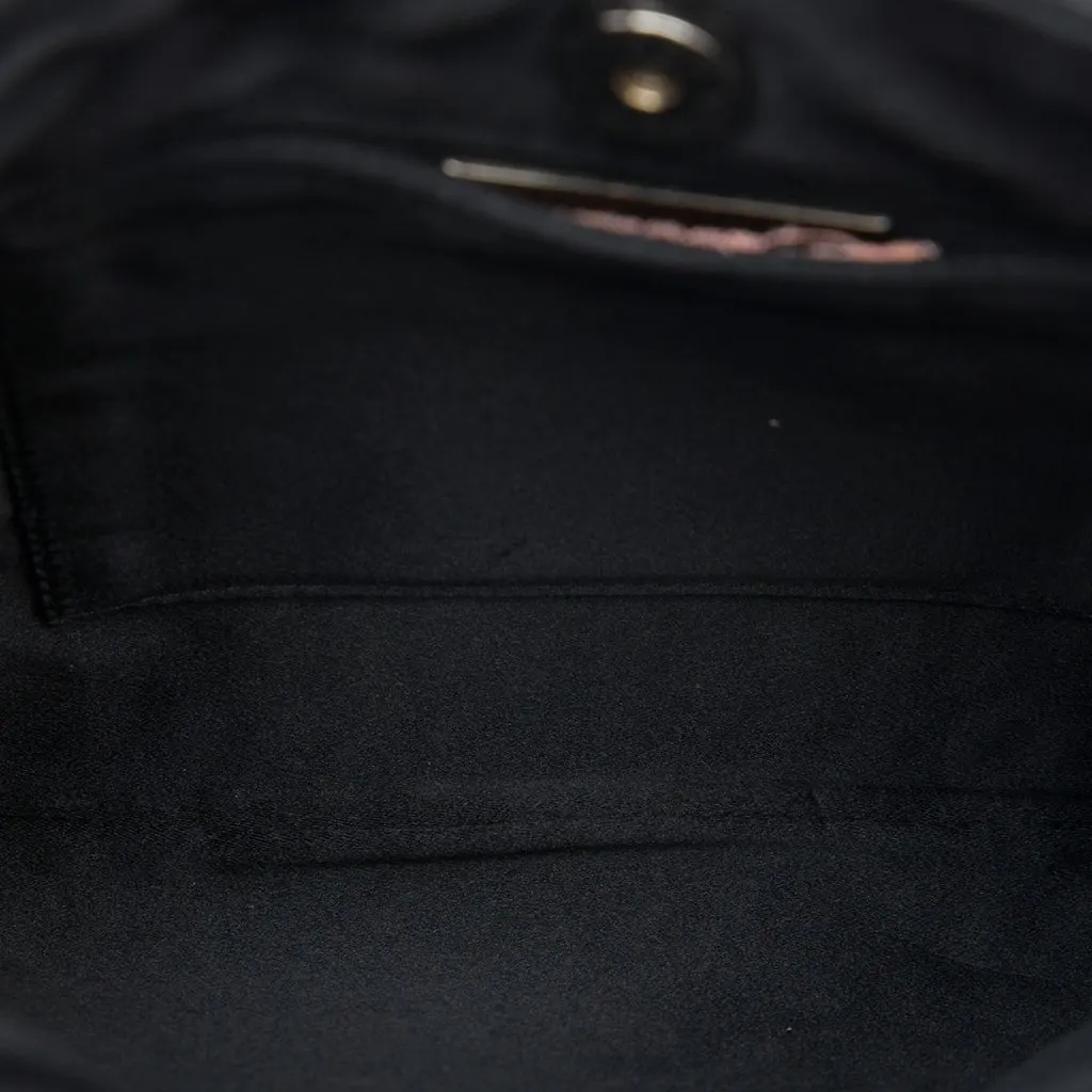 Bottega Veneta Satin Intrecciato Shoulder Bag Black Satin Good - Model View