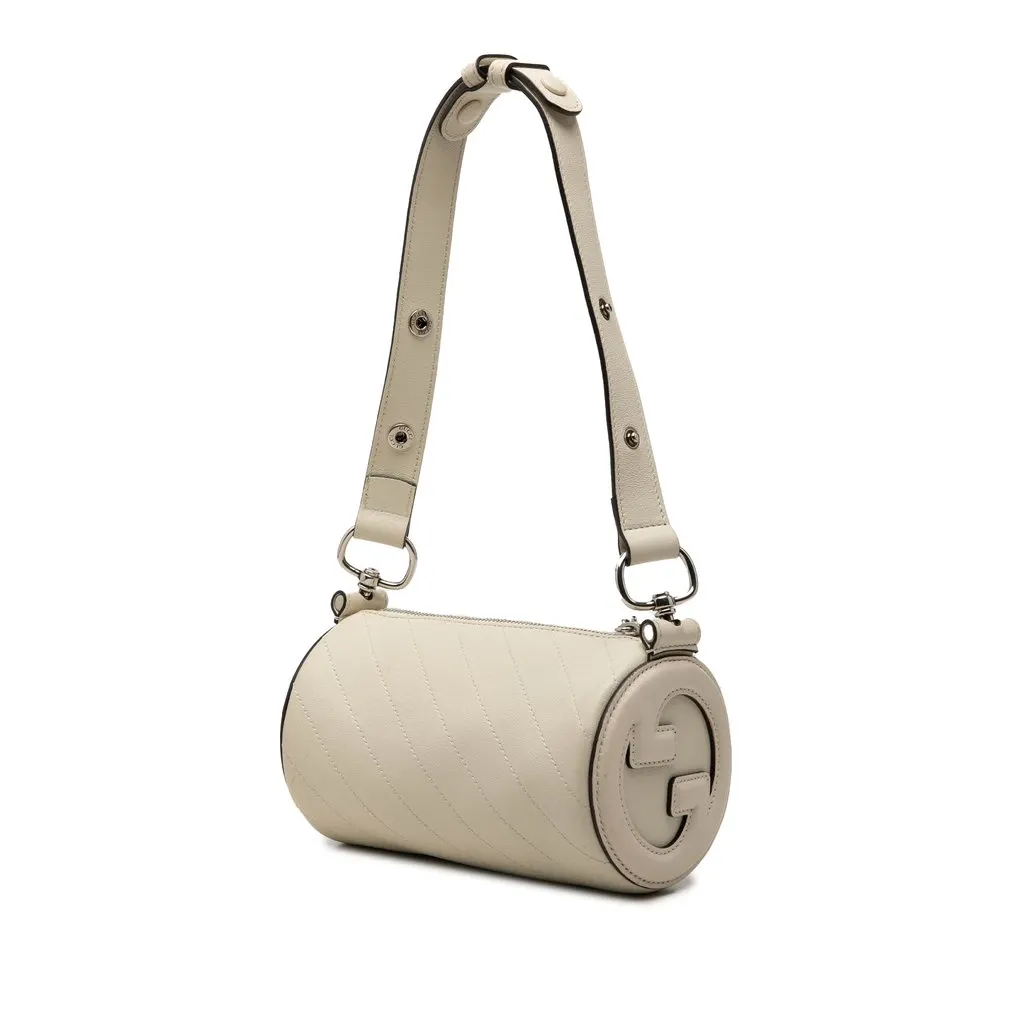 Gucci Mini Leather Blondie Barrel Shoulder Bag White Leather Very good - Back View