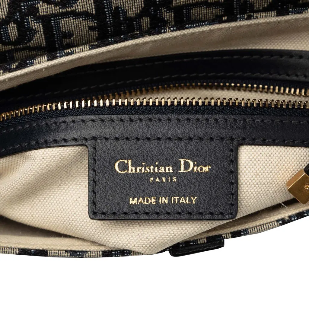 Dior Oblique Canvas Saddle Bag Blue Very good - Box View