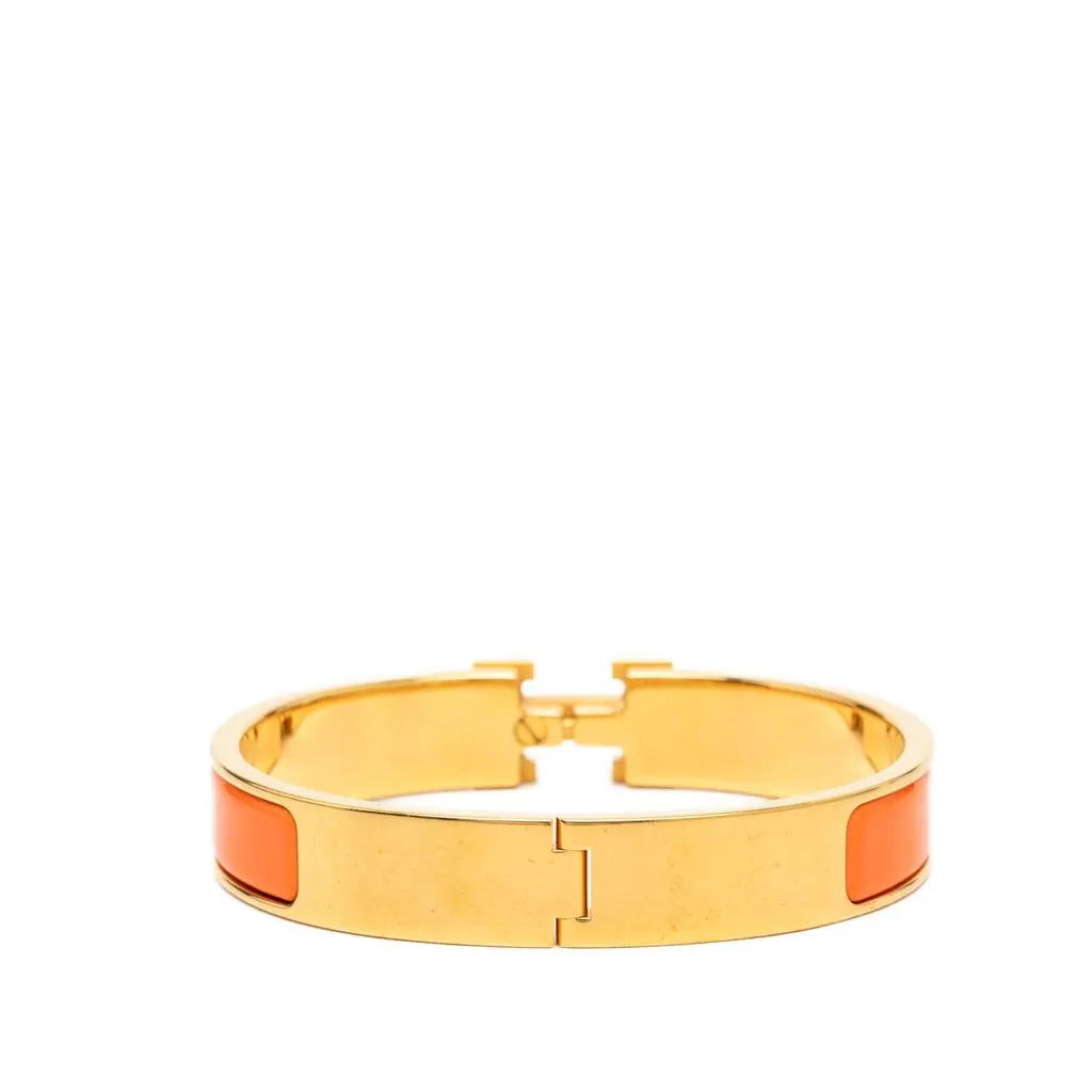 Hermès Narrow Enamel Clic H Bracelet PM Orange Very good - Inside View