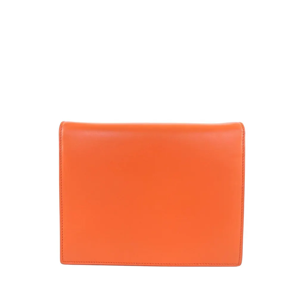 Dolce & Gabbana Leather DG Logo Flap Crossbody Orange Leather Very good - Back View