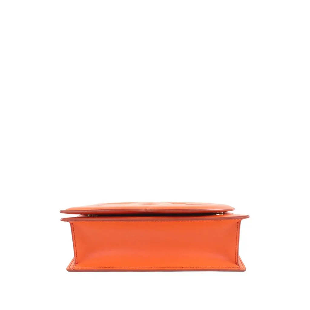 Dolce & Gabbana Leather DG Logo Flap Crossbody Orange Leather Very good - Inside View