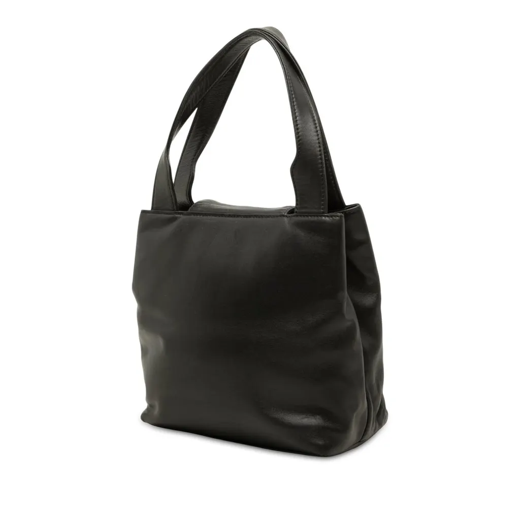 Loewe Nappa Anagram Handbag Black Leather Good - Back View