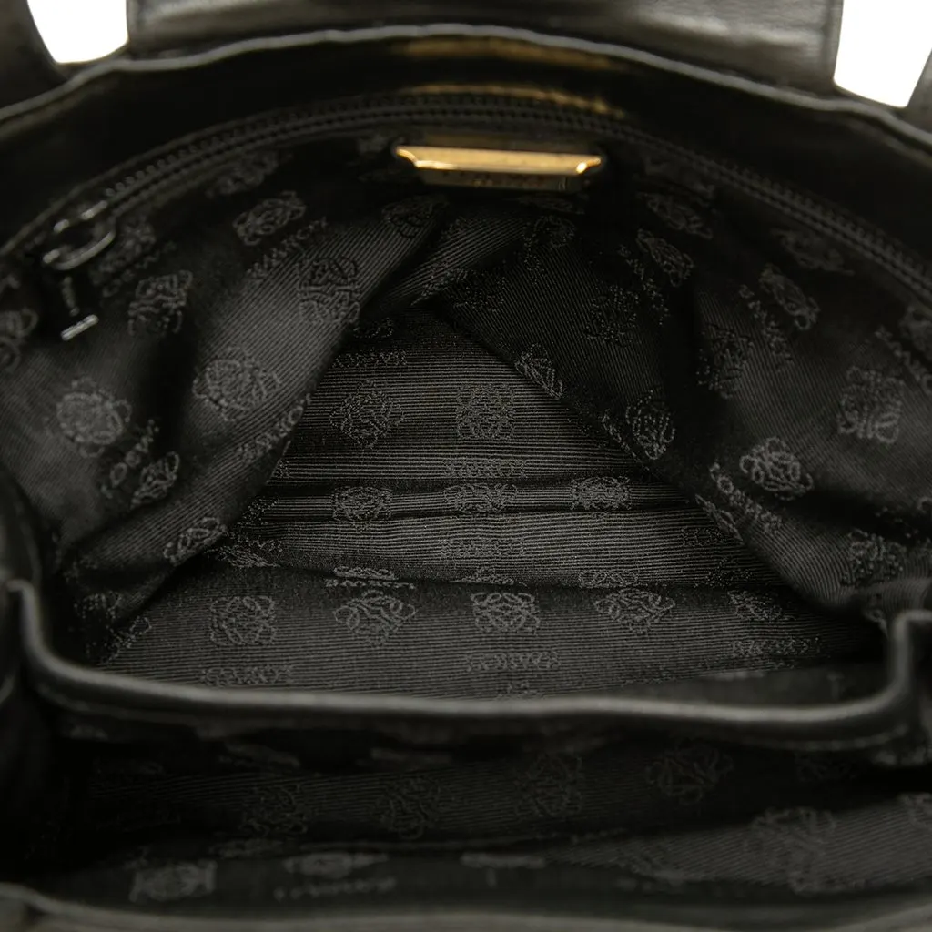 Loewe Nappa Anagram Handbag Black Leather Good - Model View