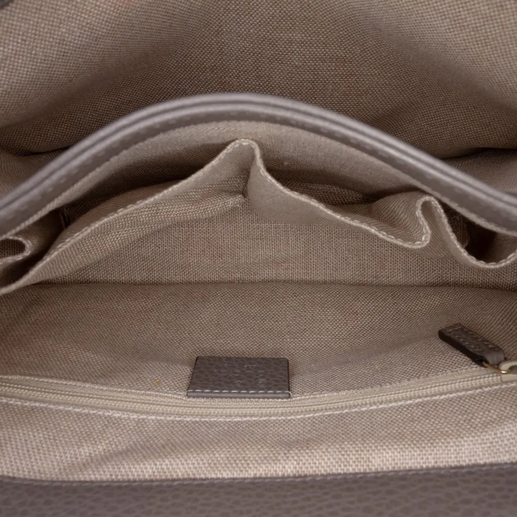 Gucci Small Dollar Calf Interlocking G Satchel Brown Leather Very good - Model View