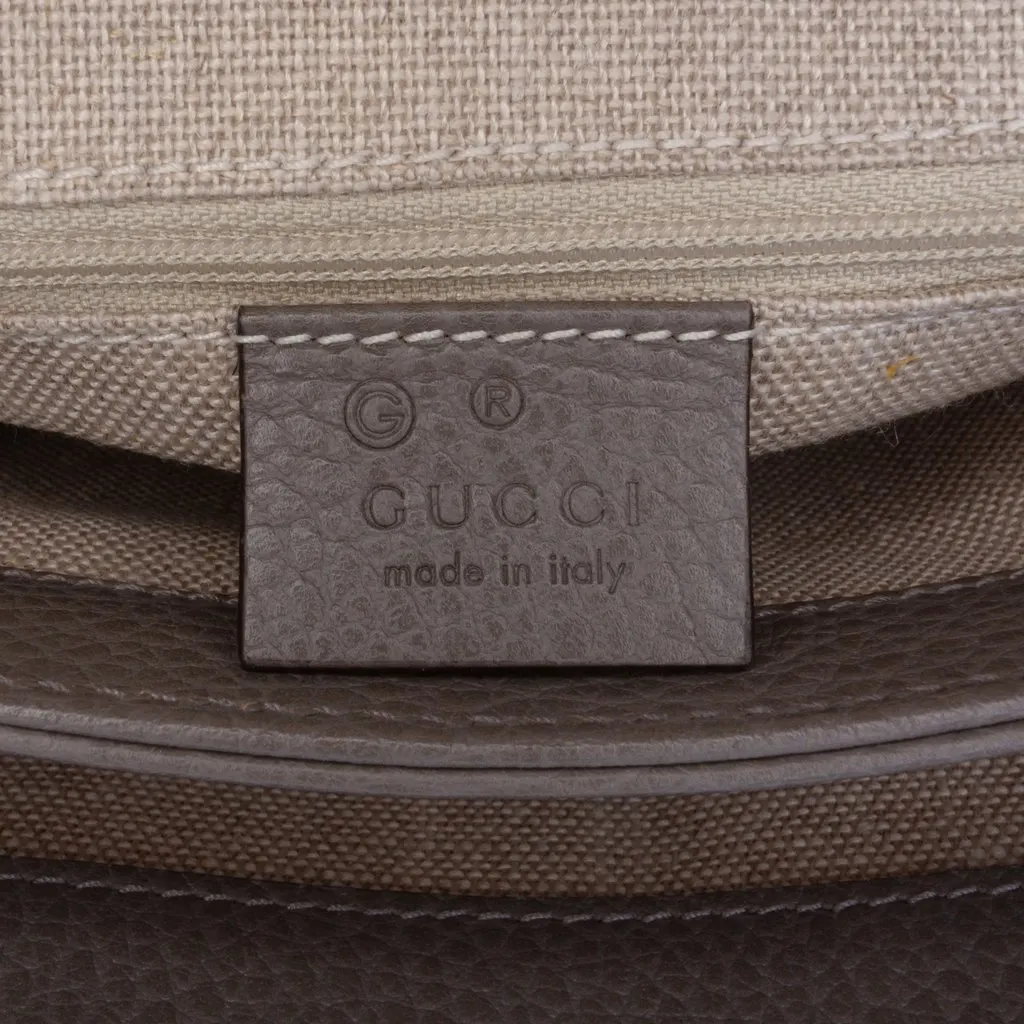 Gucci Small Dollar Calf Interlocking G Satchel Brown Leather Very good - Box View