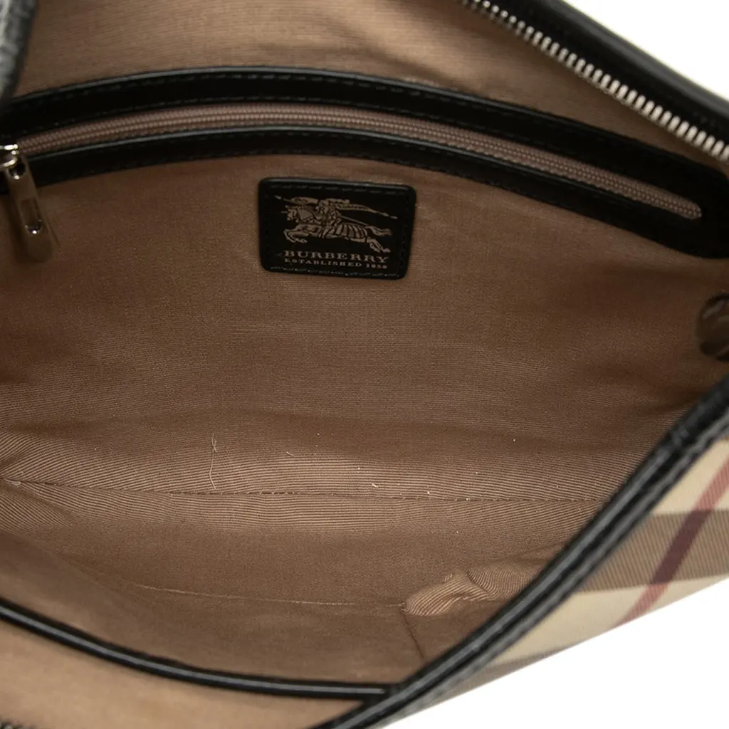Burberry Supernova Check Coated Canvas Larkin Hobo Beige Very good - Model View