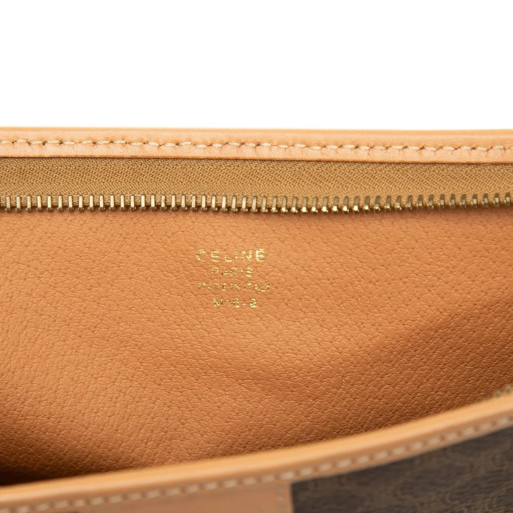 Celine Macadam Coated Canvas Clutch Brown Canvas Very good - Box View