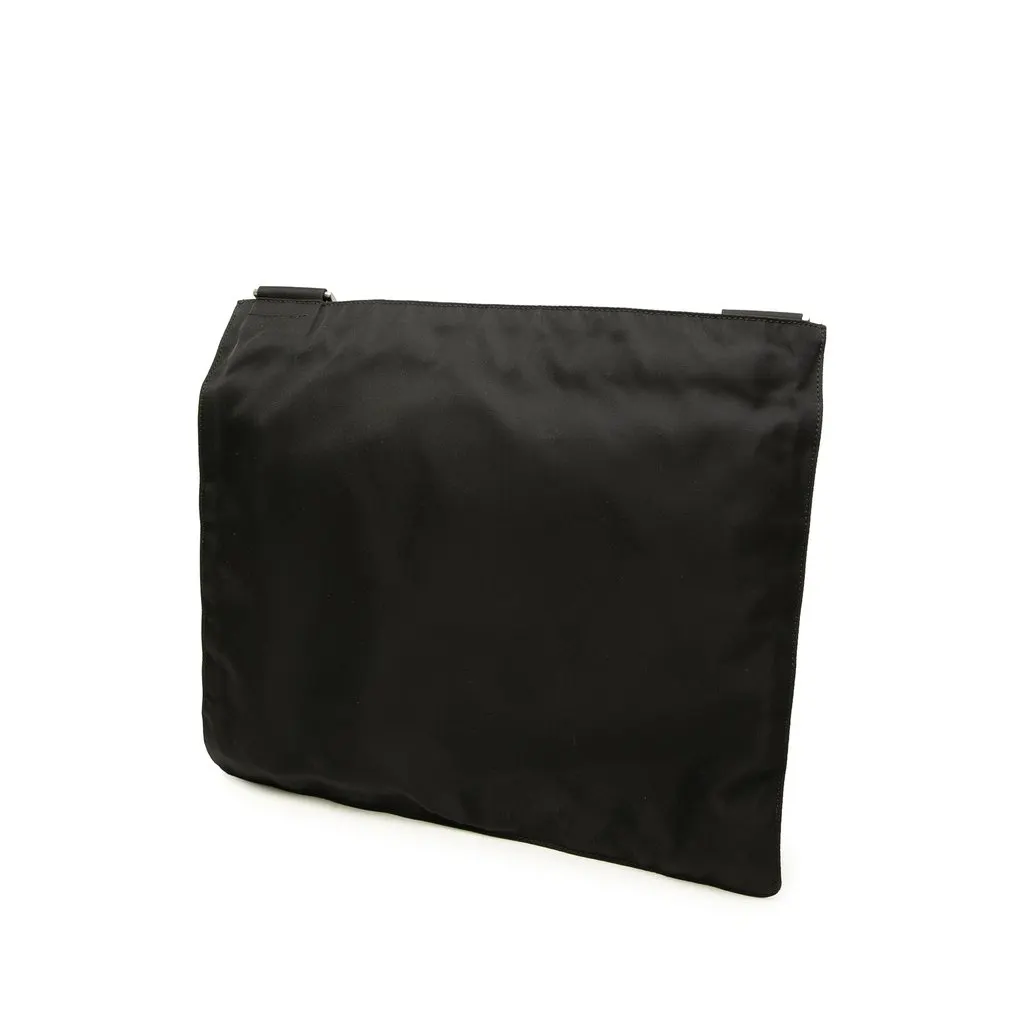 Prada Tessuto Zip Top Crossbody Black Polyamide Very good - Back View