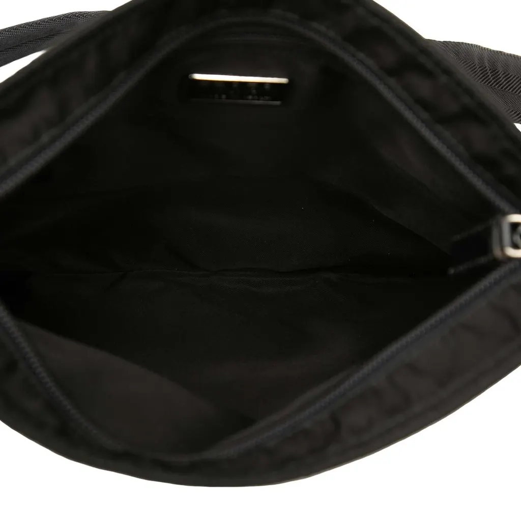 Prada Tessuto Zip Top Crossbody Black Polyamide Very good - Model View