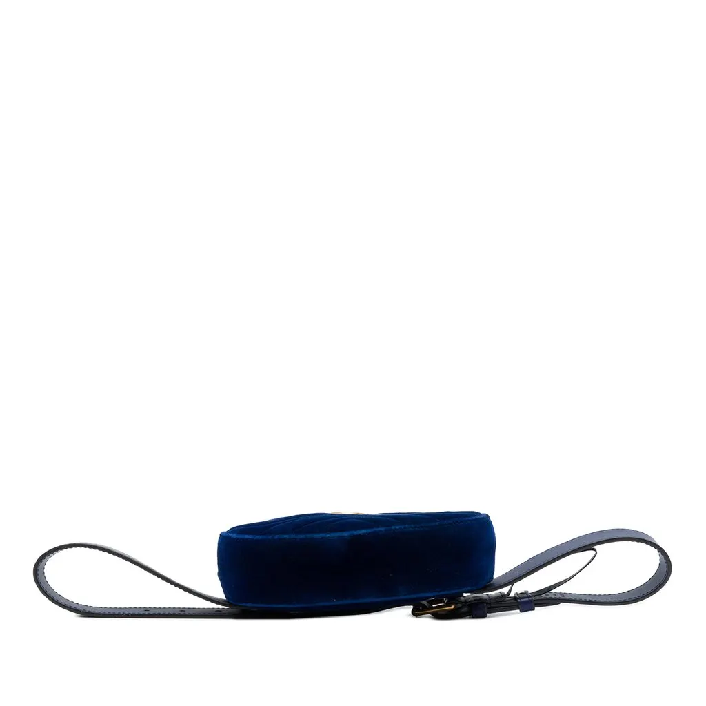 Gucci GG Marmont Matelasse Velvet Belt Bag Blue Very good - Inside View