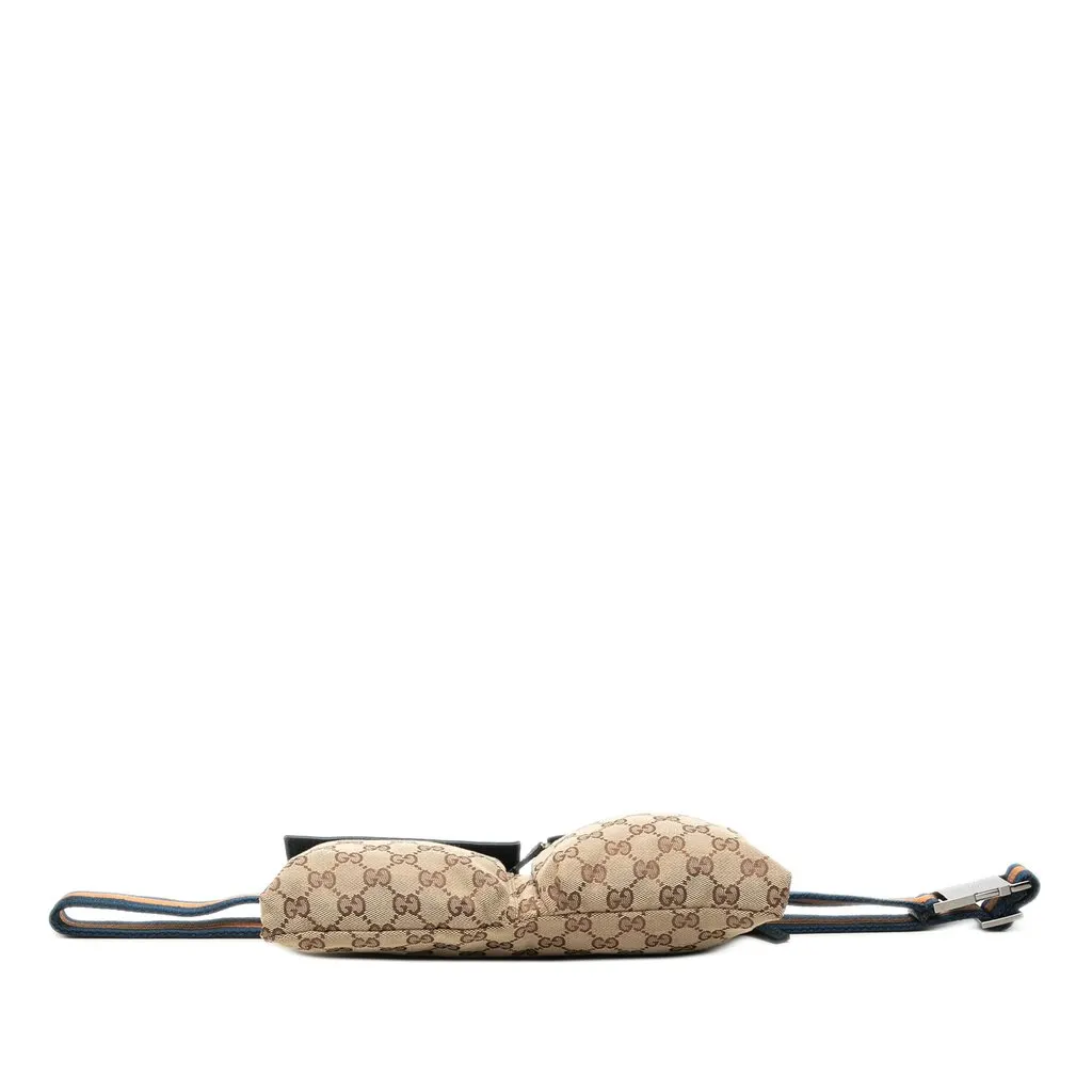 Gucci GG Canvas Web Double Pocket Belt Bag Beige Canvas Very good - Inside View